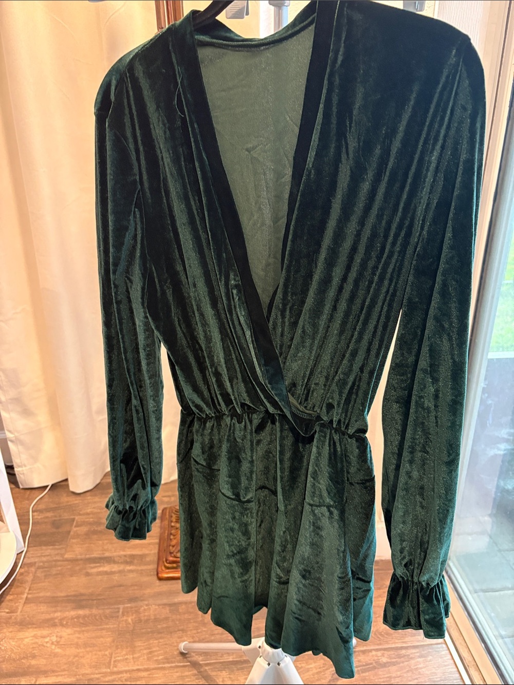 Deep Teal Velvet Dress with Subtle Drape sz XL